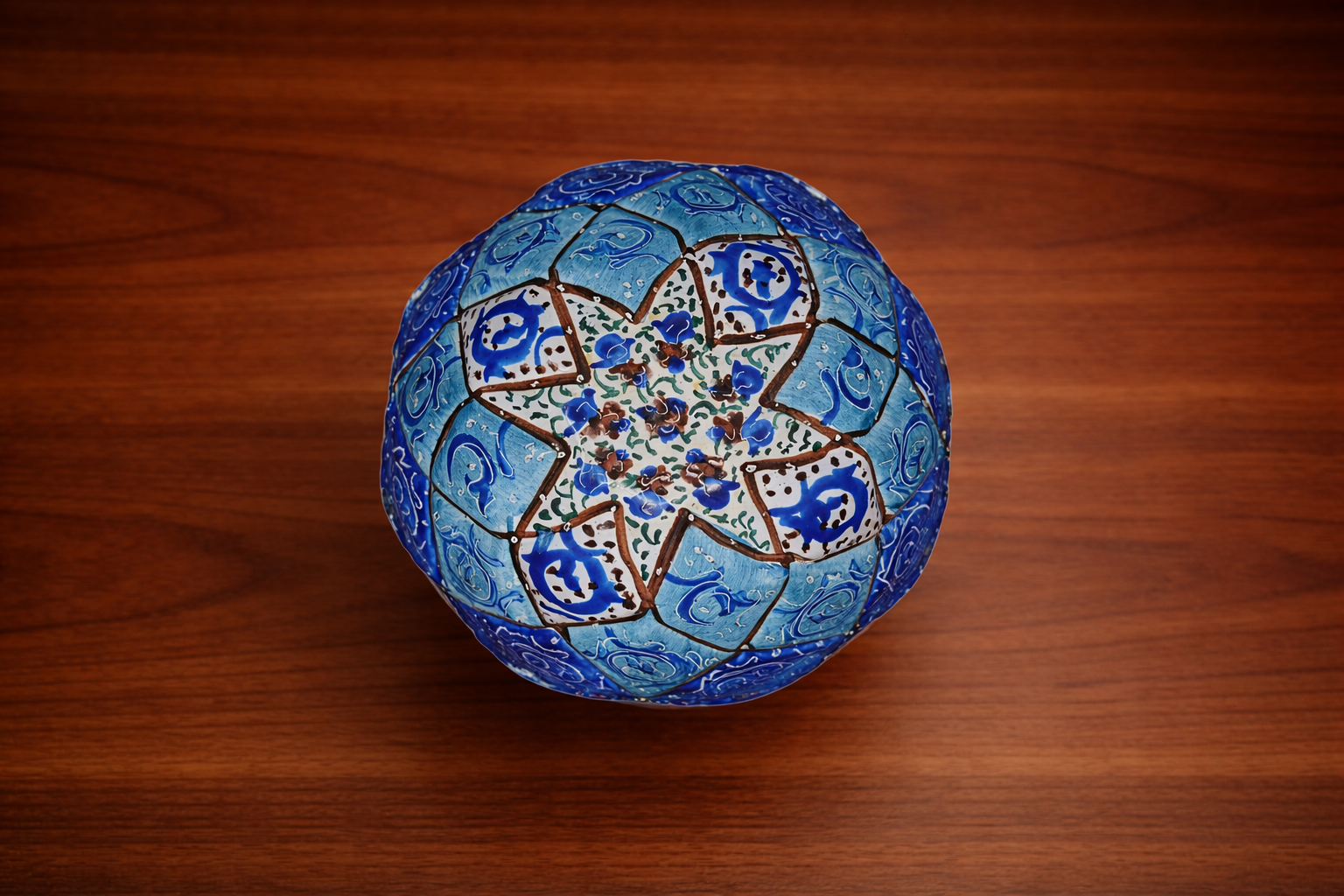 Blue Enamel (Minakari) Copper Bowl