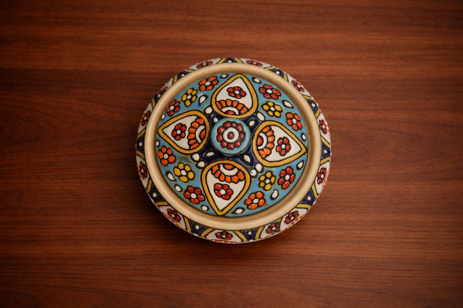 Small Enamel (Minakari) Sugar Bowl - Image 3