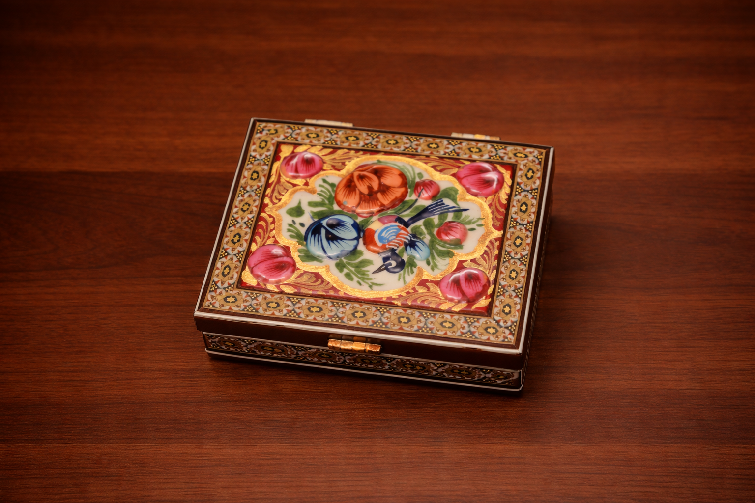 Orange Persian Art Jewelry Box