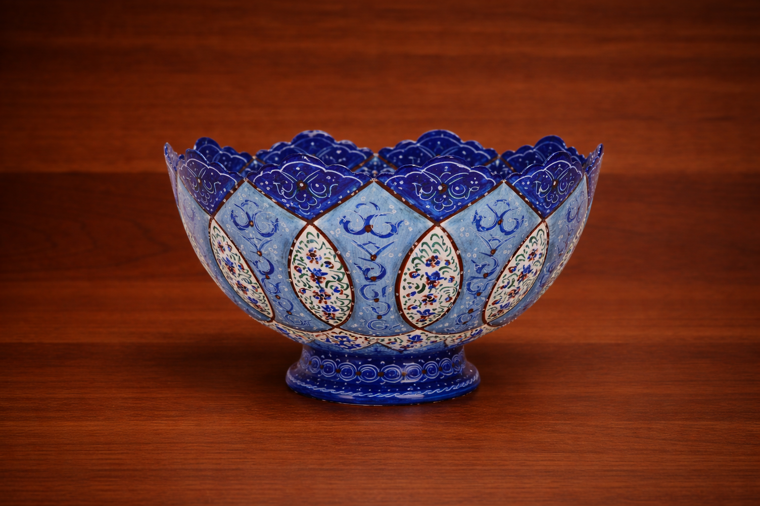 Blue Minakari Copper Bowl